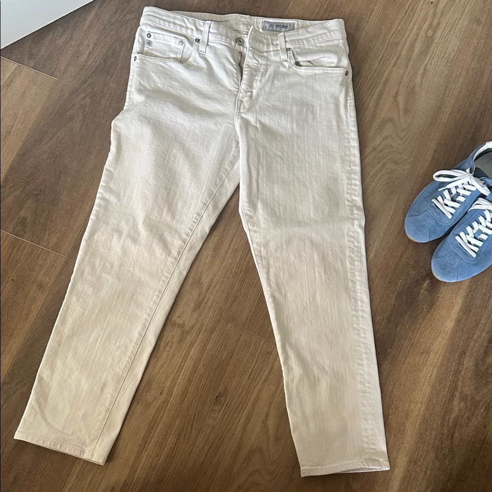 AG Adriano Goldschmied Cream Boyfriend Jeans